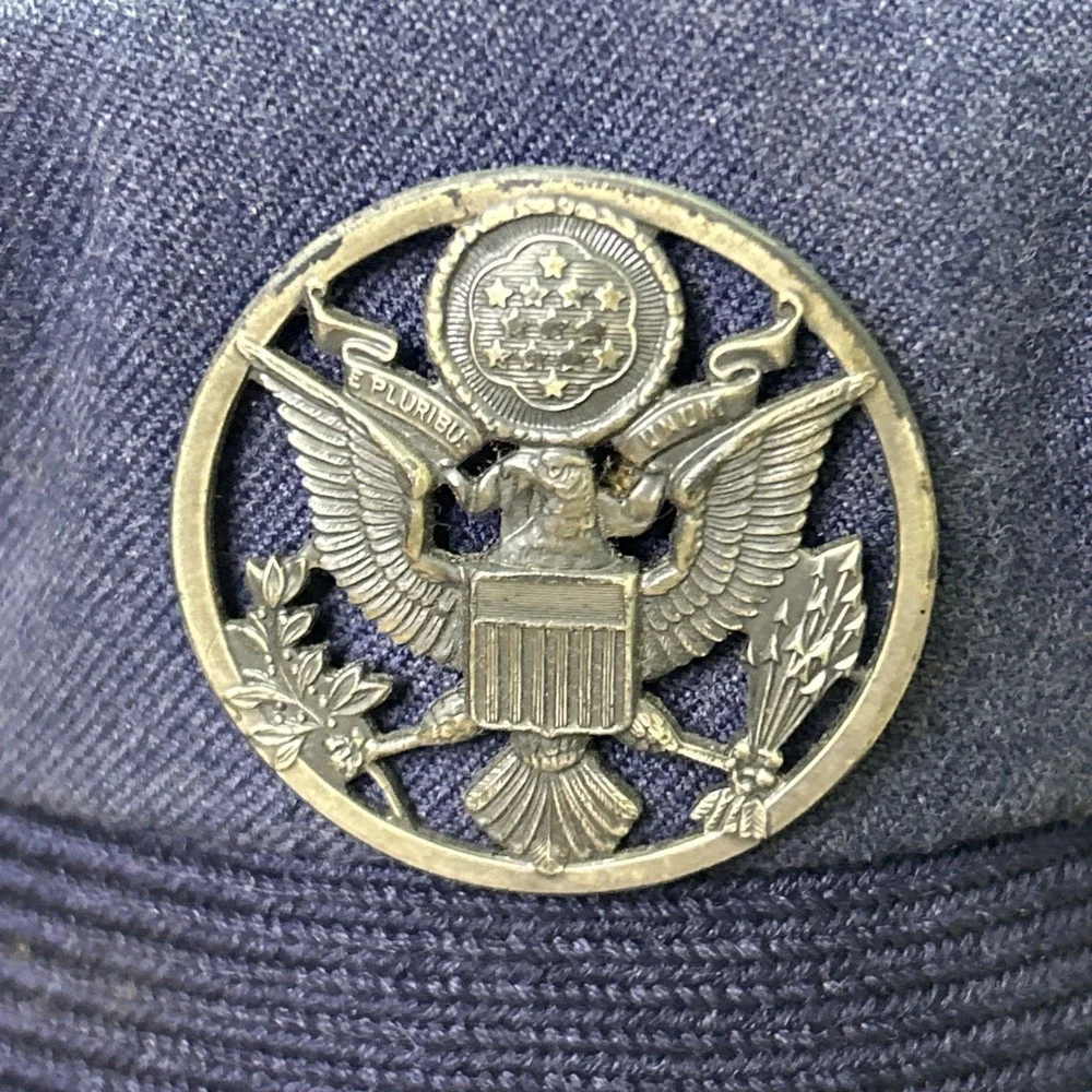 WWII US Army Air Forces Enlisted Visor Cap Hat Original AAF Eagle Insignia